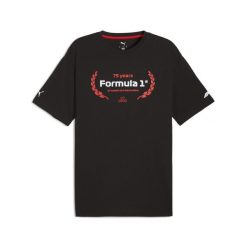 Męska koszulka F1® Essentials z grafiką PUMA Black. Czarne koszulki sportowe męskie Puma, l, bez wzorów, bez kołnierzyka, bez ramiączek. Za 159.00 zł.
