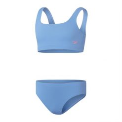 Strój kąpielowy dwuczęściowy dla dziewczynki Speedo Textured 2 Piece. Czarne stroje kąpielowe dla dziewczynek Speedo, bez wzorów, z materiału. Za 214.00 zł.