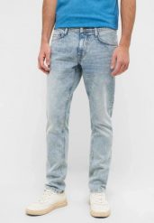 Męskie Spodnie jeansowe Mustang Style Oregon Slim Denim Blue 1016430 5000 413. Niebieskie spodnie materiałowe męskie Mustang, l, bez wzorów, z denimu. Za 219.99 zł.