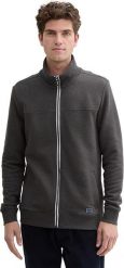 Męska Bluza Tom Tailor Sweat Jacket Cutline Dark Grey Melange 1021269 11086. Szare bluzy męskie Tom Tailor, m, bez wzorów, bez kaptura. Za 129.99 zł.