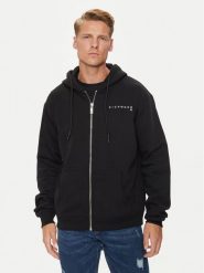 Richmond X Bluza Claretti UMA24147FE Czarny Regular Fit. Czarne bluzy męskie Richmond X, m, bez wzorów, z syntetyku, bez kaptura. Za 489.99 zł.