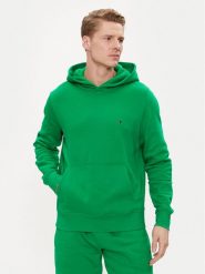 Tommy Hilfiger Bluza Flag Logo MW0MW34266 Zielony Regular Fit. Zielone bluzy męskie Tommy Hilfiger, m, bez wzorów, z bawełny, bez kaptura. Za 469.99 zł.
