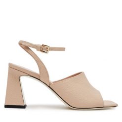 Sandały Pollini. Brązowe sandały damskie Pollini, bez wzorów, bez obcasa, na słupku, bez zapięcia. Za 1,079.00 zł.