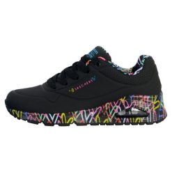 Buty do chodzenia damskie Skechers Uno. Białe obuwie sportowe damskie Skechers, bez wzorów, z materiału, trekkingowe. Za 340.00 zł.