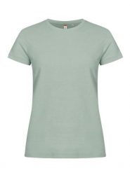 Clique Basic-T Women Dopasowana koszulka z bawełny – Sage Green. Zielone t-shirty damskie CLIQUE, xs, bez wzorów, z bawełny, bez kołnierzyka. Za 99.59 zł.