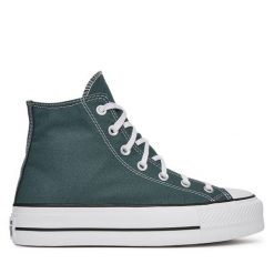 Trampki Converse. Zielone trampki i tenisówki damskie Converse, bez wzorów, retro, bez zapięcia. Za 269.99 zł.