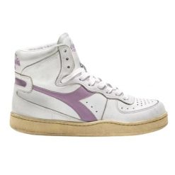 Buty do chodzenia damskie Diadora Mi Basket Used Vintage. Białe obuwie sportowe damskie Diadora, bez wzorów, ze skóry, trekkingowe. Za 397.00 zł.