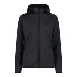 Bluza damska turystyczna CMP 34H2876. Czarne bluzy sportowe damskie CMP, xs, bez wzorów, bez kaptura, trekkingowe. Za 239.99 zł.