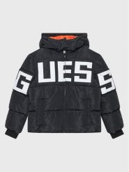 Guess Kurtka puchowa L4BL04 WB240 Czarny Regular Fit. Czarne kurtki i płaszcze dla chłopców Guess, z aplikacjami, z puchu, bez kaptura. Za 299.99 zł.