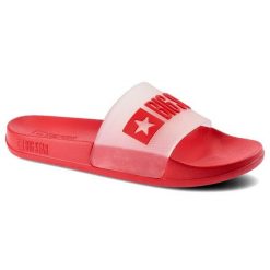 Klapki damskie Big Star, wsuwane i na płaskiej podeszwie, czerwone, FF274A202. Czerwone klapki damskie Big Star, bez wzorów, z bawełny, retro, bez obcasa, na płaskiej podeszwie. Za 45.00 zł.