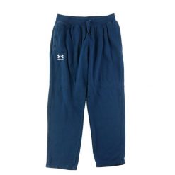 Spodnie dresowe męskie Under Armour. Niebieskie spodnie sportowe męskie Under Armour, l, bez wzorów, z dresówki, do biegania. Za 106.46 zł.
