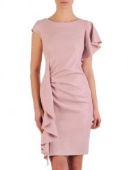 Sukienka Model Nadia Dirty Pink - Jersa. Różowe sukienki damskie Jersa, na komunię, xxl, bez wzorów, z elastanu, eleganckie, bez kołnierzyka, bez ramiączek, dopasowane. Za 501.53 zł.