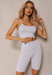 Jasnoniebieskie Szorty Typu Kolarki High Waist z Szeroką Gumką w Talii Nanseline. Niebieskie szorty damskie Renee, l, bez wzorów, eleganckie, z podwyższonym stanem. Za 24.99 zł.