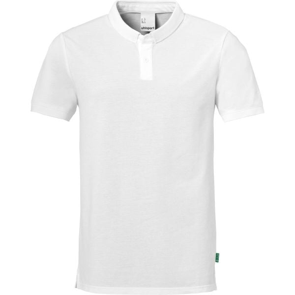 Polo Uhlsport Essential Prime. Białe koszulki polo męskie Uhlsport, m, bez wzorów, bez kołnierzyka, bez ramiączek, do piłki nożnej. Za 212.50 zł.