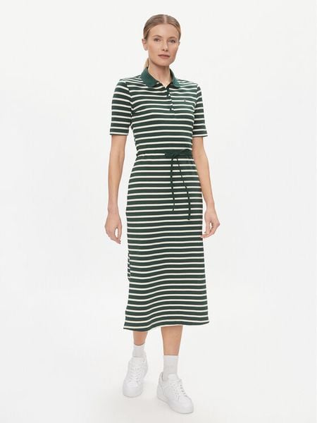 Tommy Hilfiger Sukienka codzienna Reg Breton Midi Polo Dress Ss WW0WW42030 Zielony Regular Fit. Zielone sukienki damskie Tommy Hilfiger, na co dzień, s, bez wzorów, z bawełny, bez kołnierzyka, bez ramiączek, midi, proste. Za 359.99 zł.