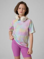 4F T-shirt loose z nadrukiem dziewczęcy - multikolor 146/152 (10-12 lat). T-shirty i topy dla dziewczynek 4f, bez wzorów, z bawełny, bez ramiączek. Za 59.99 zł.