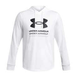 Bluza męska Under Armour Rival Terry Graphic Hood. Białe bluzy męskie Under Armour, l, bez wzorów, bez kaptura. Za 209.99 zł.