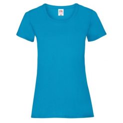 Koszulka Damska Valueweight. Niebieskie koszulki sportowe damskie Fruit of the Loom, xs, bez wzorów, bez kołnierzyka, bez ramiączek, trekkingowe. Za 35.99 zł.