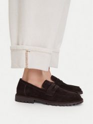 Badura Loafersy C-ARYA-LT017-1 Brązowy ciemny. Brązowe mokasyny damskie Badura, ze skóry. Za 249.99 zł.