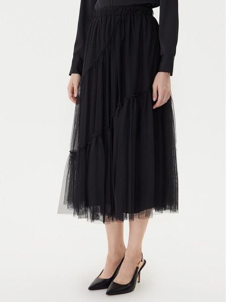 TWINSET Spódnica tiulowa 252LI2RAA Czarny Regular Fit. Czarne spódnice damskie Twinset, xxl, bez wzorów, z syntetyku, midi. Za 669.99 zł.