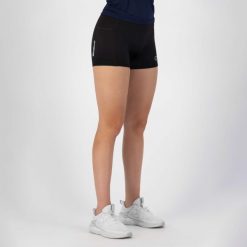 Spodenki do biegania damskie Rogelli Essential. Czarne szorty sportowe damskie Rogelli, xl, bez wzorów, klasyczne, z standardowym stanem, do biegania. Za 167.00 zł.