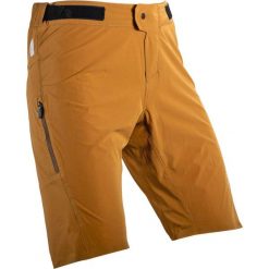 Spodenki rowerowe (+spodenki kolarskie z pampersem w zestawie) LEATT Shorts MTB. Brązowe krótkie spodenki sportowe męskie LEATT, xl, bez wzorów, rowerowe. W wyprzedaży za 336.75 zł.