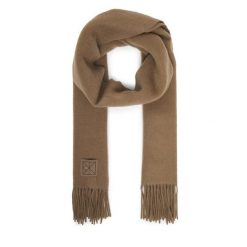 Szalik Calvin Klein. Brązowe szaliki i chusty damskie Calvin Klein, bez wzorów. Za 349.99 zł.