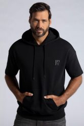 Męski T-shirt z kapturem QuickDry krótki rękaw. Czarne t-shirty męskie JAY-PI, m, bez wzorów, z bawełny, sportowe, bez kołnierzyka. Za 279.99 zł.