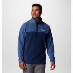 Bluza polarowa męska Columbia Steens Mountain Half Snap II. Niebieskie bluzy męskie Columbia, m, bez wzorów, z polaru, bez kaptura. Za 149.99 zł.