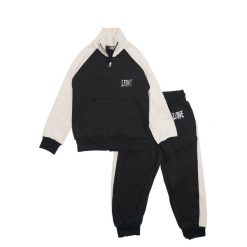 Srebrne dresy chłopięce. Czarne spodnie sportowe dla chłopców LEONE 1947 APPAREL, bez wzorów, z bawełny, sportowe, na fitness i siłownię. Za 136.83 zł.