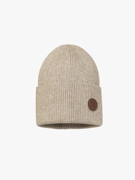 Beżowa czapka w prążki. Brązowe czapki i kapelusze damskie Ryłko, na jesień, bez wzorów, z nylonu, eleganckie. Za 49.99 zł.