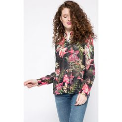 Guess Jeans - Koszula. Szare koszule damskie Guess Jeans, z aplikacjami, z jeansu, casualowe, z długim rękawem. W wyprzedaży za 219.90 zł.