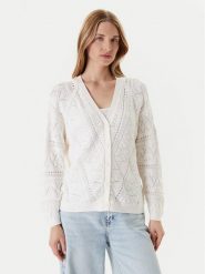 Guess Kardigan W5YR55 Z2ZK2 Biały Regular Fit. Białe kardigany damskie Guess, xxl, z aplikacjami, z bawełny. Za 299.99 zł.