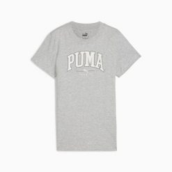 Koszulka damska Puma SQUAD GRAPHIC szara 68153704 r S. Szare t-shirty damskie Puma, m, bez wzorów, z bawełny, klasyczne, bez kołnierzyka. Za 81.26 zł.