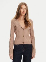 Guess Kardigan W5YR11 Z0130 Beżowy Regular Fit. Brązowe kardigany damskie Guess, xs, z aplikacjami, z wiskozy. Za 299.99 zł.