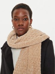 Guess Szalik W4BZ28 Z3HH2 Beżowy. Brązowe czapki i kapelusze damskie Guess, z aplikacjami, z materiału. Za 329.99 zł.