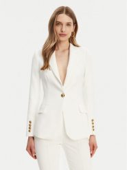 Elisabetta Franchi Marynarka GI-144-51E2-V560 Biały Regular Fit. Białe żakiety damskie Elisabetta Franchi, bez wzorów, z syntetyku. Za 1,659.00 zł.