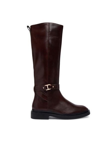 Clarks Kozaki Previa Bit 26329407 Brązowy. Brązowe kozaki damskie Clarks, bez obcasa, na płaskiej podeszwie. Za 779.99 zł.