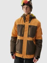 4F Kurtka snowboardowa membrana 15000 męska - pomarańczowa 3XL. Brązowe kurtki męskie 4f, m, bez wzorów, bez kaptura, narciarskie. W wyprzedaży za 249.99 zł.