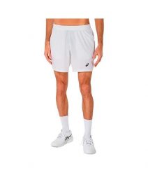 7-calowe spodenki Asics Court. Białe krótkie spodenki sportowe męskie Asics, m, bez wzorów, z materiału, tenisowe. Za 196.55 zł.