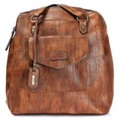RIEKER H1036-22 brown, plecak/torebka damska. Brązowe plecaki damskie Rieker, bez wzorów, ze skóry ekologicznej. Za 259.90 zł.