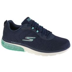 Buty do chodzenia damskie, Skechers Go Walk Air 2.0-Dynamic Virtue. Niebieskie obuwie sportowe damskie Skechers, bez wzorów, z materiału, trekkingowe. Za 259.99 zł.