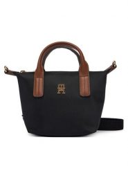 Tommy Hilfiger Torebka Popette Micro Tote AW0AW18368 Czarny. Czarne torebki do ręki damskie Tommy Hilfiger, bez wzorów, z materiału, bez dodatków. Za 329.99 zł.