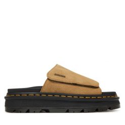 Klapki Dr. Martens. Brązowe klapki damskie Dr. Martens, bez wzorów, bez obcasa. Za 543.99 zł.