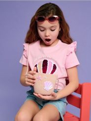 Pleciona torebka z morskimi aplikacjami 3d - różowy. Czerwone torby i plecaki dziecięce Sinsay. W wyprzedaży za 7.99 zł.