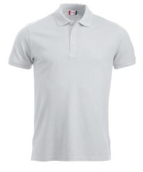 Clique Koszulka polo Manhattan biała z jaquardowymi paskami – white. Białe koszulki polo męskie CLIQUE, m, bez wzorów, z bawełny, bez ramiączek. Za 120.76 zł.
