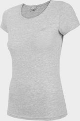 4f Koszulka damska H4Z22-TSD350 Chłodny jasny szary melanż r.L. Szare t-shirty damskie 4f, l, bez wzorów, bez kołnierzyka. Za 39.52 zł.