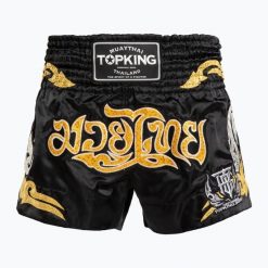 Spodenki treningowe Top King Thai Boxing. Czarne szorty sportowe damskie TOP KING, l, bez wzorów, z materiału, sportowe, na fitness i siłownię. Za 239.99 zł.