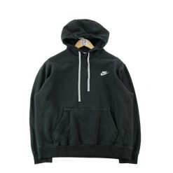 Second life - Bluza z kapturem męska Nike - Jak nowy. Czarne bluzy sportowe męskie Nike, m, bez wzorów, z materiału, z kapturem, na fitness i siłownię. Za 127.76 zł.
