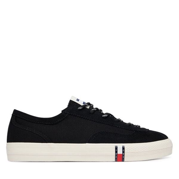 Tenisówki Tommy Jeans. Czarne trampki i tenisówki damskie Tommy Jeans, bez wzorów, z jeansu, bez zapięcia. Za 300.99 zł.